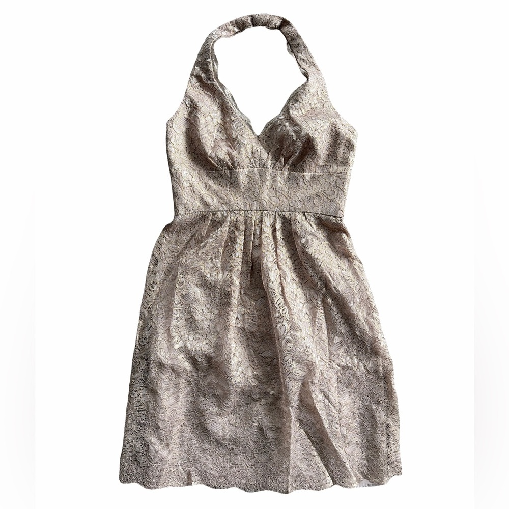 New David's Bridal Lace Halter Dress